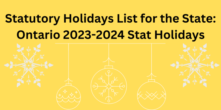 Statutory Holidays List for the State: Ontario 2023-2024 Stat Holidays- DATOS