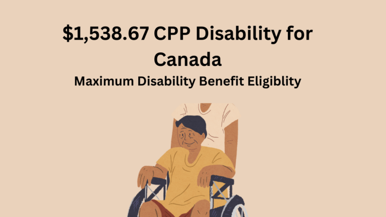 $1,538.67 CPP Disability for Canada