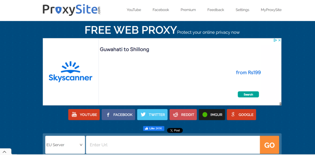 Proxysite homepage