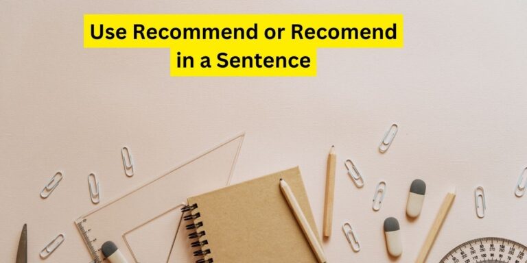 Use Recommend or Recomend in a Sentence