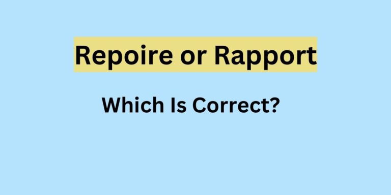 Repoire or Rapport: Which Is Correct?