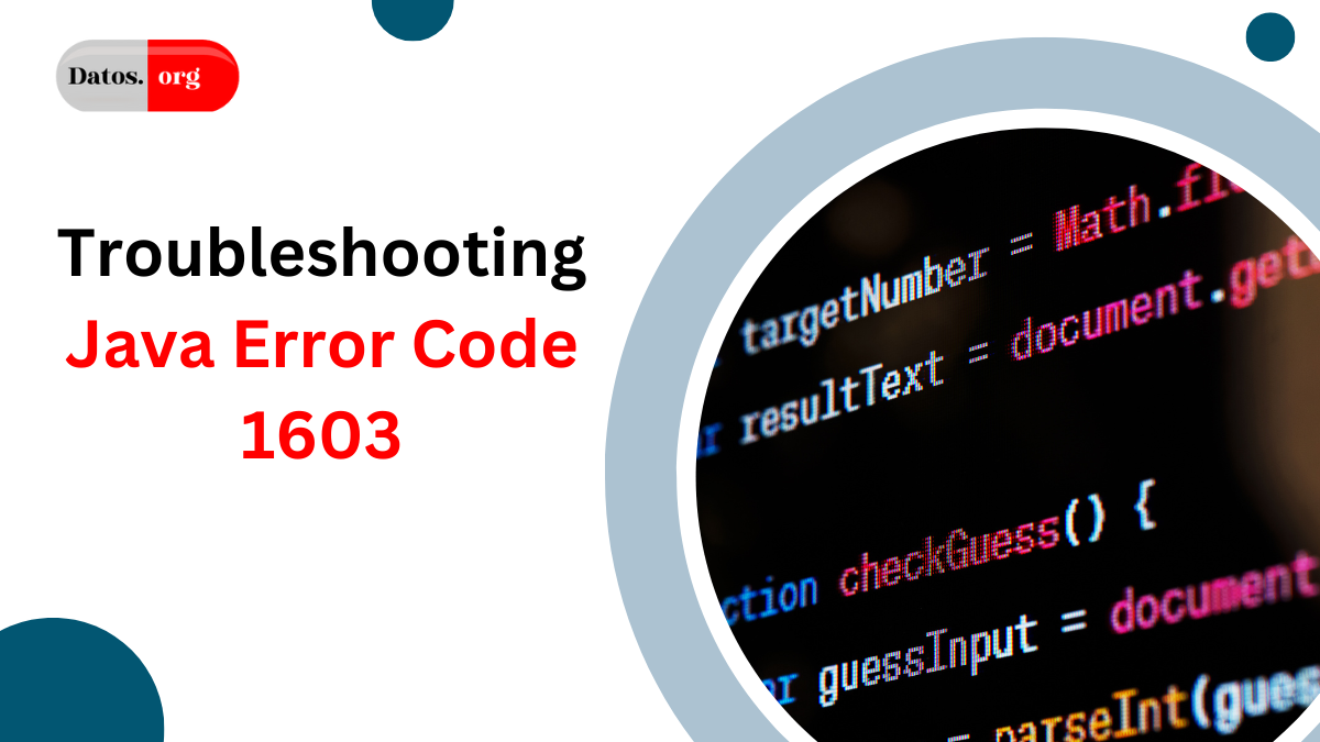 Troubleshooting Java Error Code 1603
